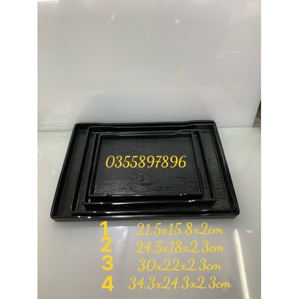Khay phíp Melamine có vân giả gỗ chống trượt Loại 1