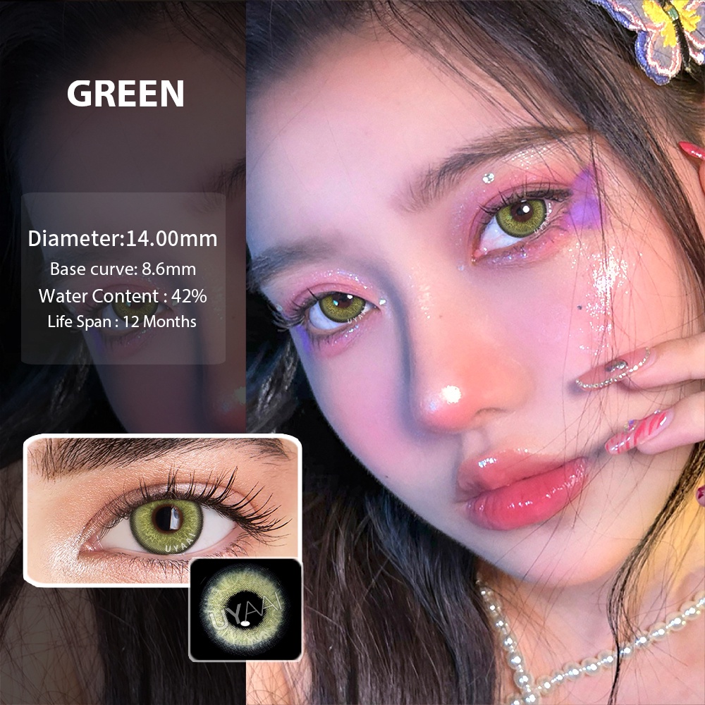 2 Chiếc kính áp tròng UYAAI màu nâu Himalaya tự nhiên