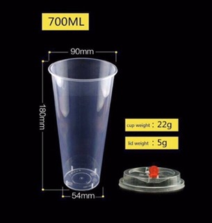 Ly trà sữa dày nắp tim 700ml (70bộ)