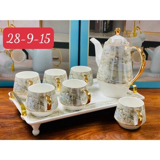 Bộ ấm chén sứ vân đá kèm khay 28-9-15