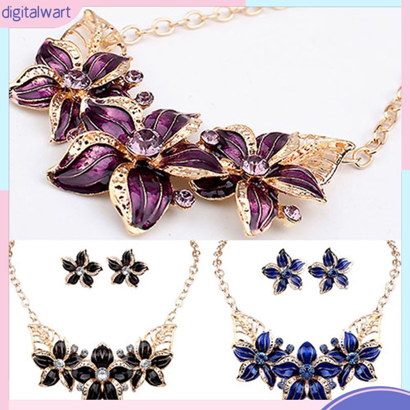 Dây chuyền mặt hoa đính đá thời trang cho nữ