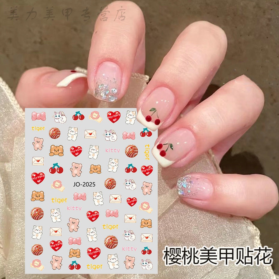 Miếng dán trang trí móng tay nghệ thuật STZPRONAIL DIY kiểu dáng gấu/ thỏ hoạt hình đáng yêu