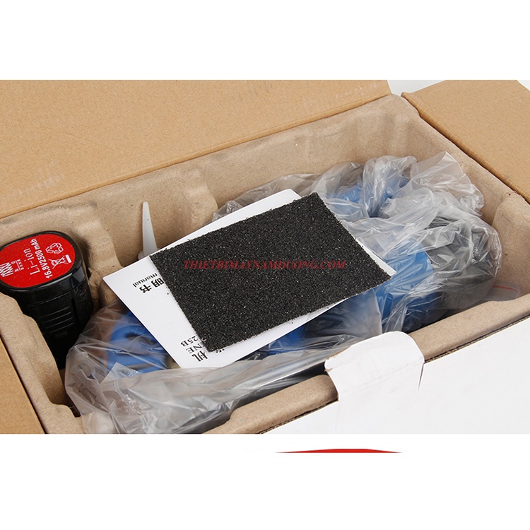 Máy cắt vải cầm tay chạy pin RCS-110 nhỏ gọn tiện lợi &gt; có 5 chế cắt &gt; đèn LED chiếu sáng