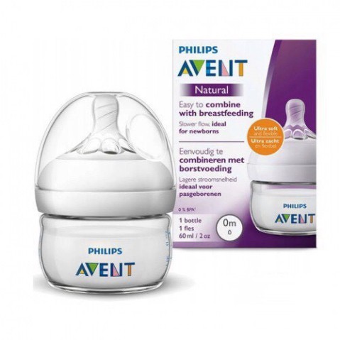 Bình Sữa Philips Avent Natural 60ml/125ml/260ml/330ml Bằng Nhựa PP, Không Có BPA - Chống Đầy Hơi [ CÓ TEM CHỐNG HÀNG GIẢ