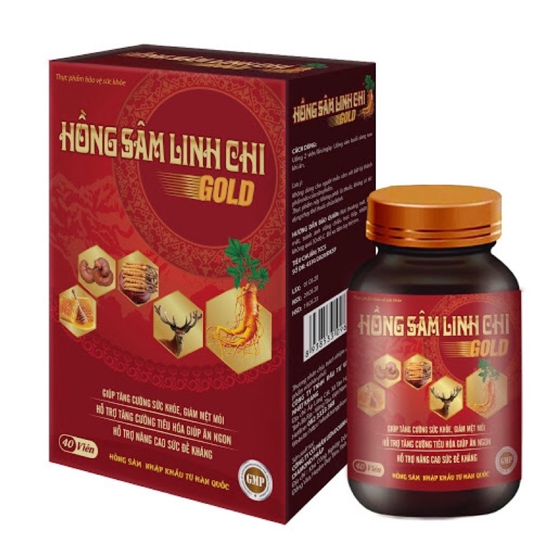 ✅Viên uống Hồng Sâm Linh Chi Gold giúp phục hồi sức khoẻ, tăng năng lượng cuộc sống mỗi ngày (hộp 40 viên)