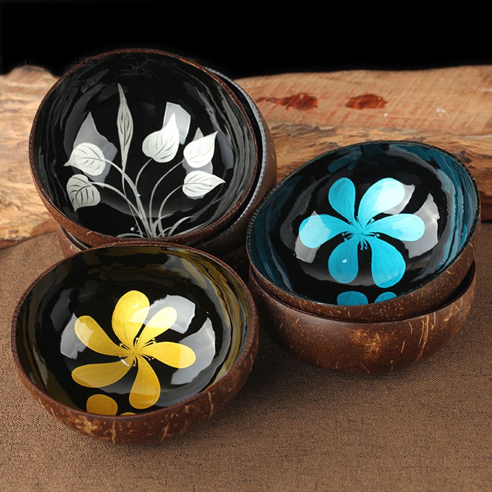 SPP_Leaf/Flower Coconut Shell Dried Fruit Food Container Keys Candy Storage Bowl