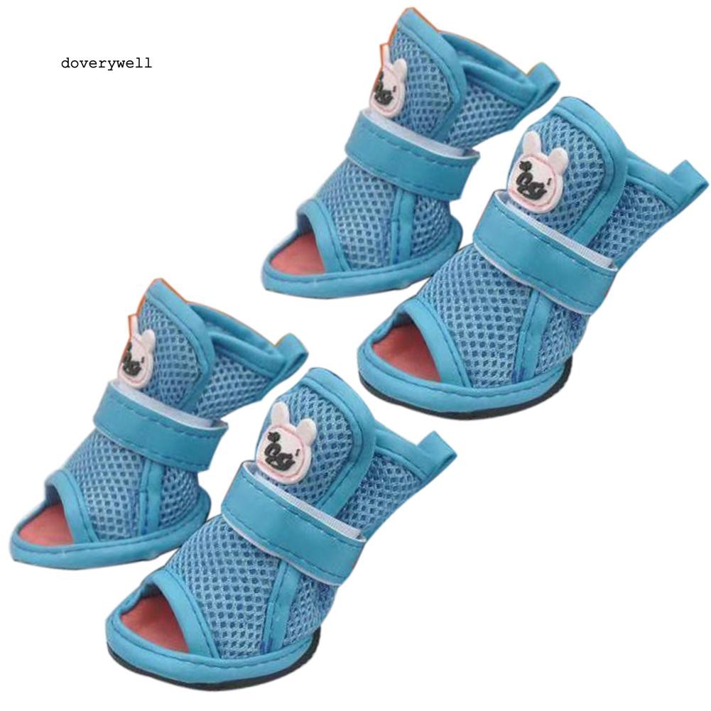 Set 4 Chiếc giày sandal mềm chống trượt cho thú cưng