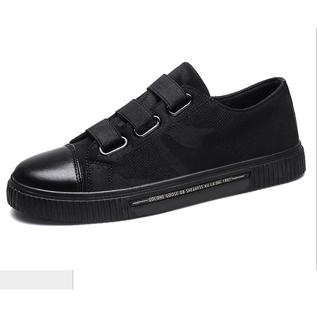 Giày Nam Full Đen Đế Bằng 2.5 Cm Kiểu Dáng Trẻ Trung