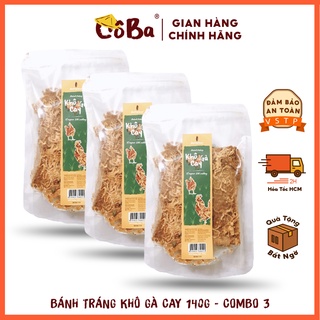 Bánh Tráng Nướng Khô Gà Cô Ba[COMBO 3 GÓI] 140G Giai Giòn Sần Sật Ăn Là Mê Đồ Ăn Nhanh Cho Bé Giá Rẻ Ngon Nhất HOT CB017
