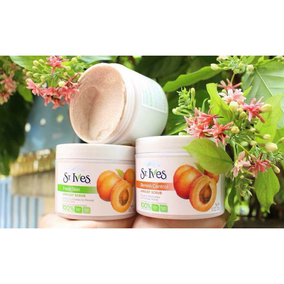 Tẩy tế bào chết toàn thân St.Ives Blemish Control Apricot Scrub 283g