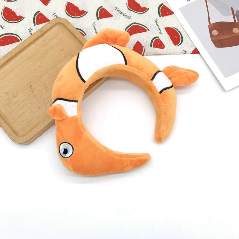 Băng đô cài tóc cá cam nhồi bông phong cách hàn quốc