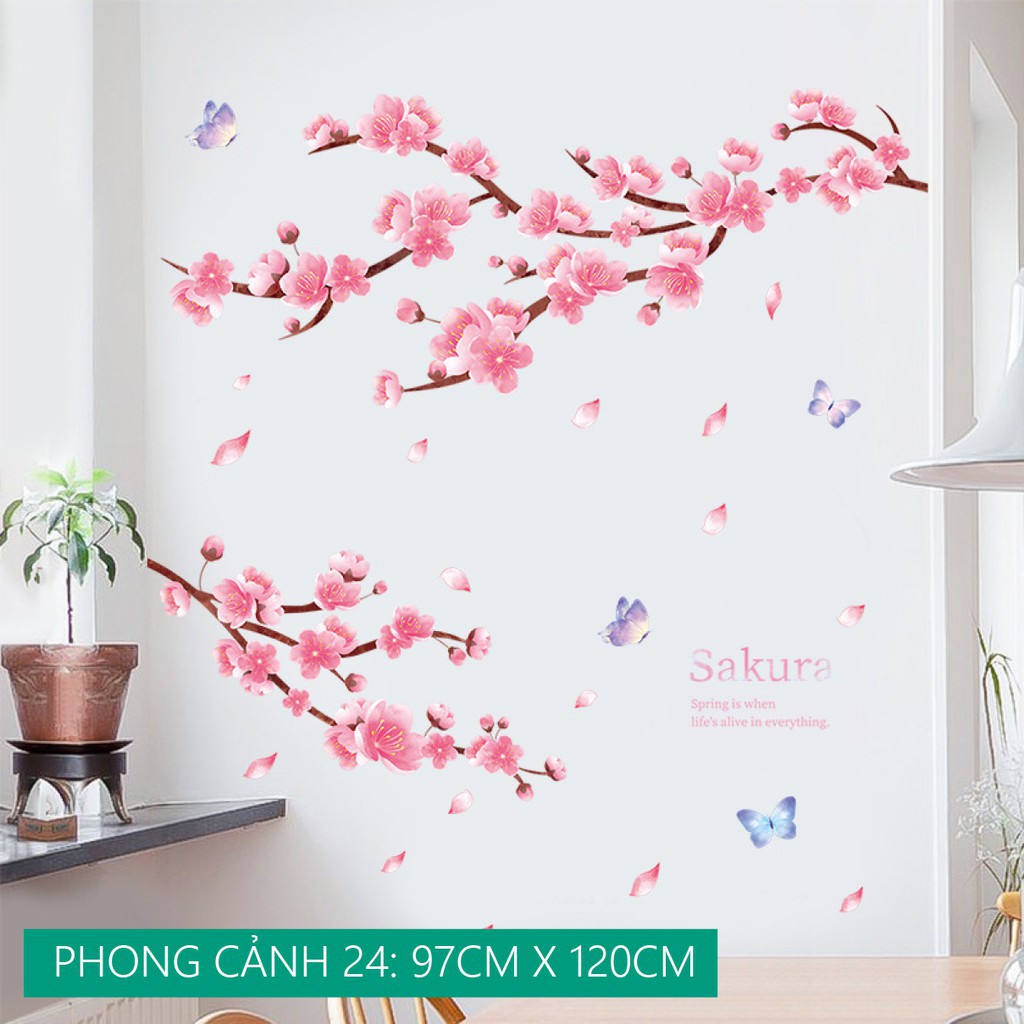 [12 MẪU] Decal tranh dán tường trang trí decor phòng khách , Spa, cafe  2021