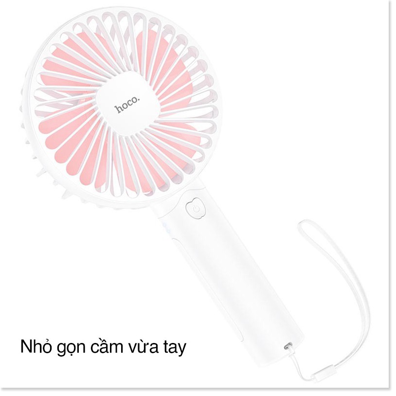 Quạt Mini Cầm Tay Sạc Pin Hoco F12 3 Tốc Độ Gió Siêu Mát - SmartShop