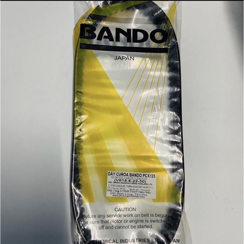 Dây curoa Bando cho xe Air Blade 125 150, Vairo 125 150, Pcx, AB, Sh mode, Lead 125 hàng chính hãng độ bền cao