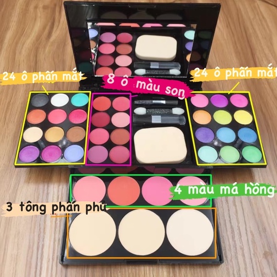 Set makeup chuyên nghiệp 40 ô phấn kèm dụng cụ | BigBuy360 - bigbuy360.vn