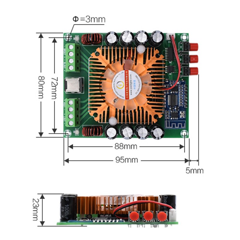 XH-A373 4 * 50W Bảng mạch khuếch đại công suất ô tô công suất cao TDA7850 Mạch tương tự Bluetooth 5.0 Mô-đun khuếch đại âm thanh BTL