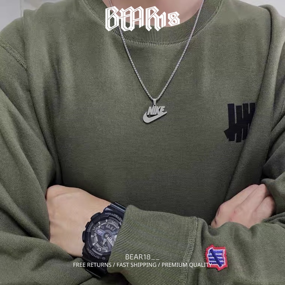 (FULL SIZE ) Dây chuyền bạc logo brand thép titan không gỉ phong cách cá tính UNISEX Vòng cổ nam nữ BEAR18 - D14