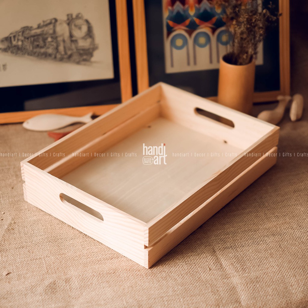 Khay gói quà bằng gỗ pallet/ khay gỗ đựng quà tết | BigBuy360 - bigbuy360.vn