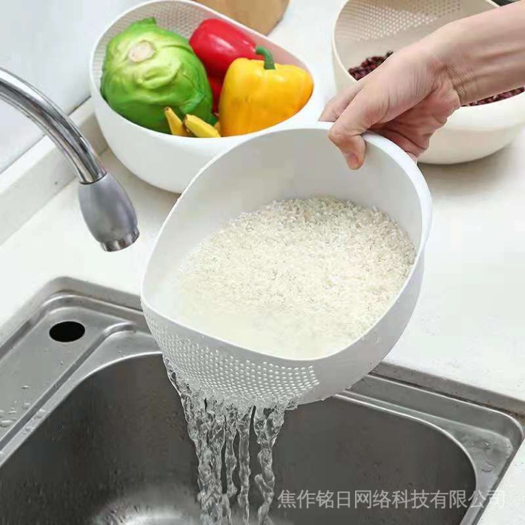 Rổ Nhựa Vo Gạo--Rổ Nhựa Rửa Thực Phẩm Hoa Quả Tiện Lợi Thông Minh Thể Tích 5L