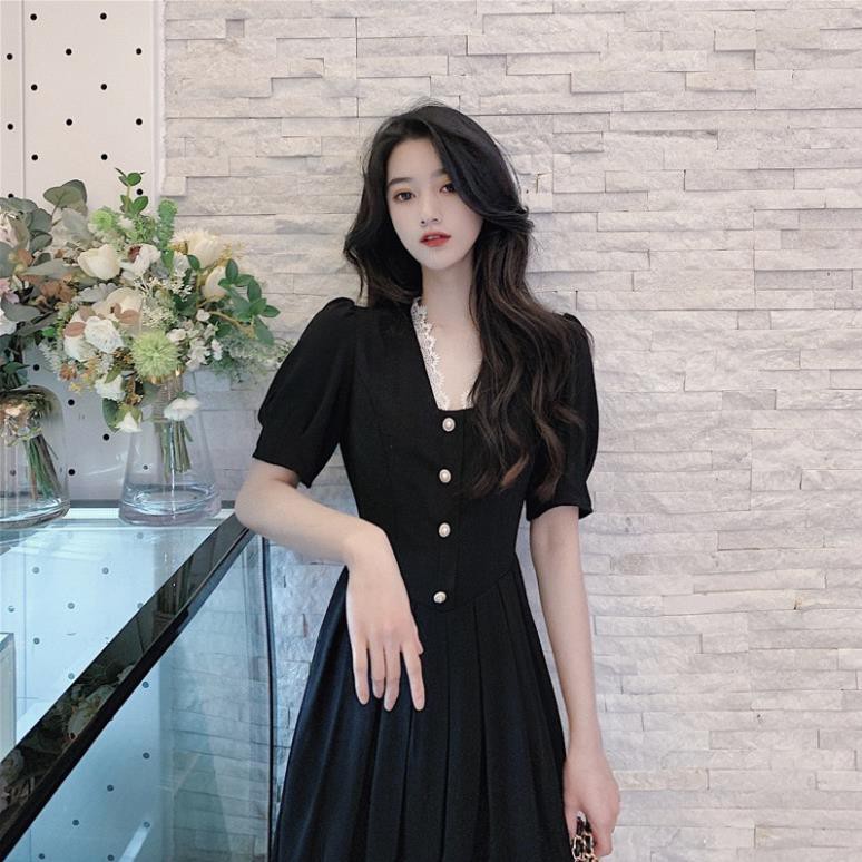 ĐẦM DÁNG XÒE | VÁY CÔNG SỞ PHỐI CỔ REN