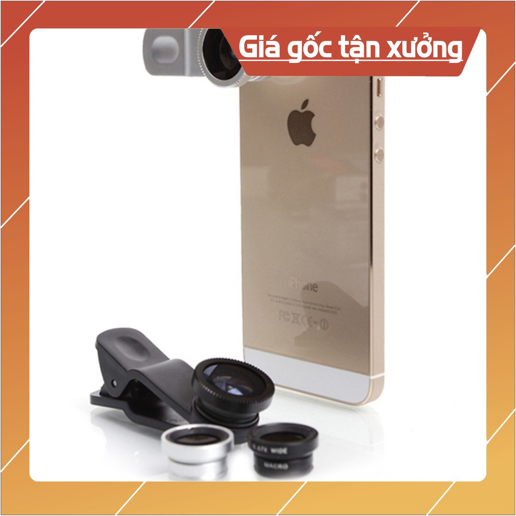 Bộ Lens Chụp Ảnh Cận Cảnh Cho Điện Thoại 3 Trong 1 giá rẻ