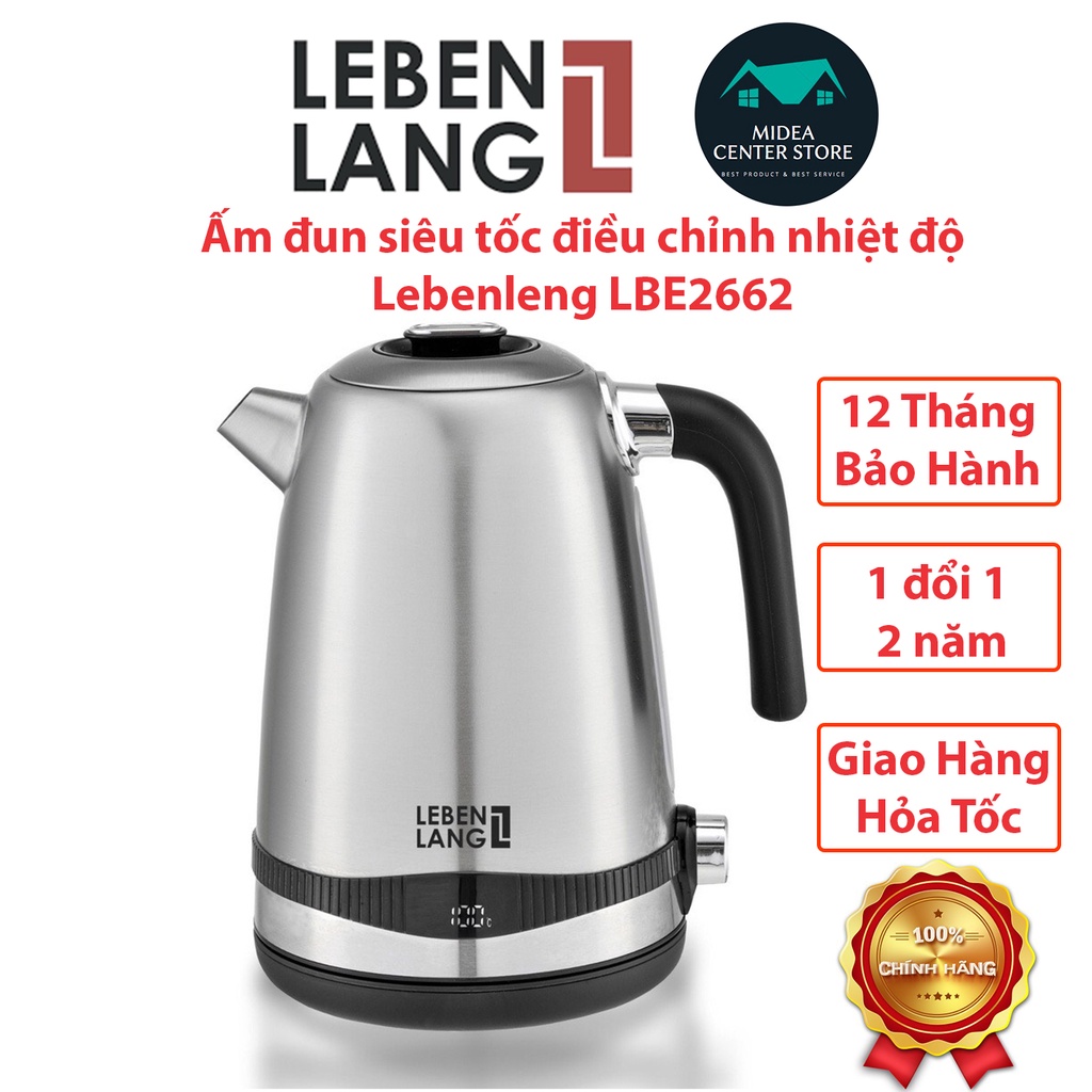 Ấm siêu tốc điều chỉnh nhiệt độ Lebenlang/Uniue,Bảo hành 1 đổi 1 trong 2 năm