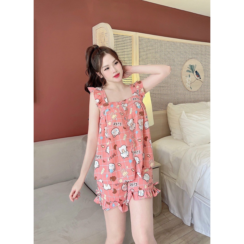 sét đồ bộ mặc nhà pijama nữ đùi thiết kế cao cấp sang trọng chất liệu lụa mango latin tơ tầm loại một mềm mịn free ship