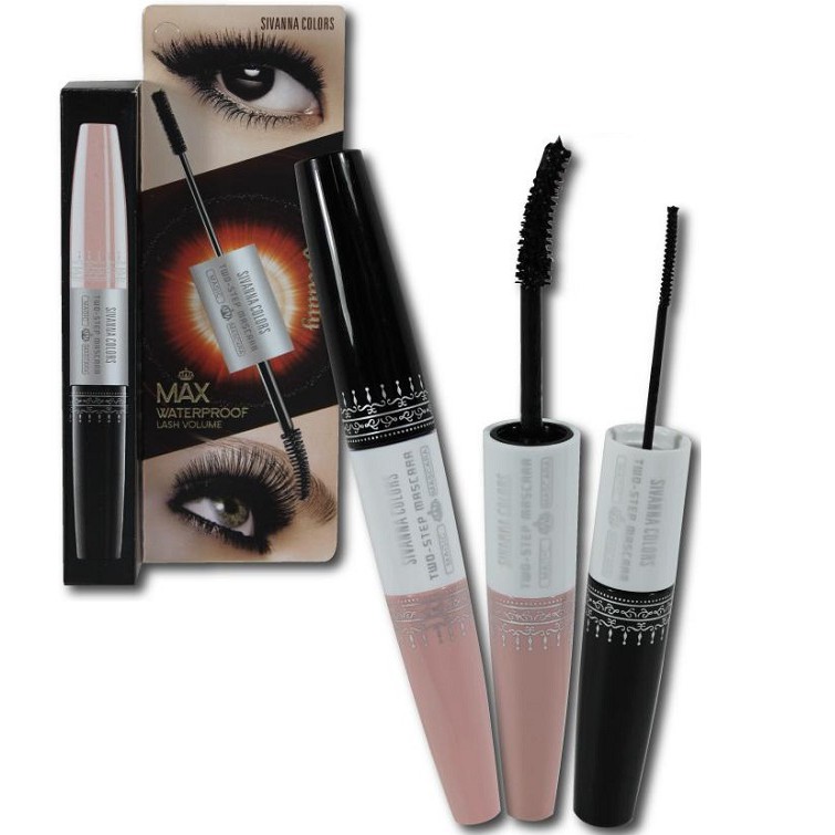 Mascara Không Thấm Nước Dày & Tơi Mi 2 đầu Sivanna Colors Two-Step Mascara 6x