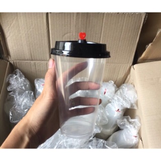 20 cốc nắp tim 500ml, 700ml nhựa dày dặn