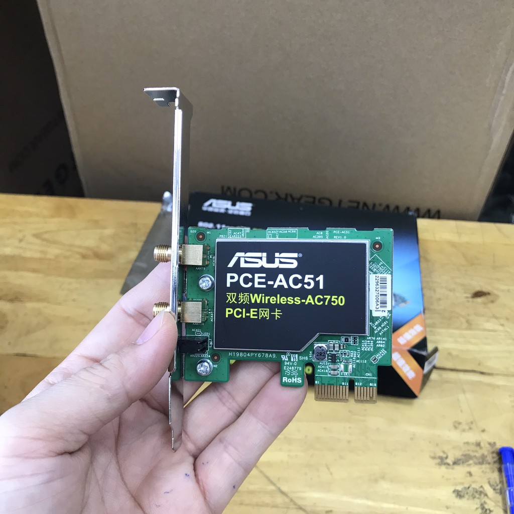 [Giao hàng 1h - HN] Card mạng PCI-E Asus PCE-AC51 - Băng tần kép AC750 hàng nhập khẩu