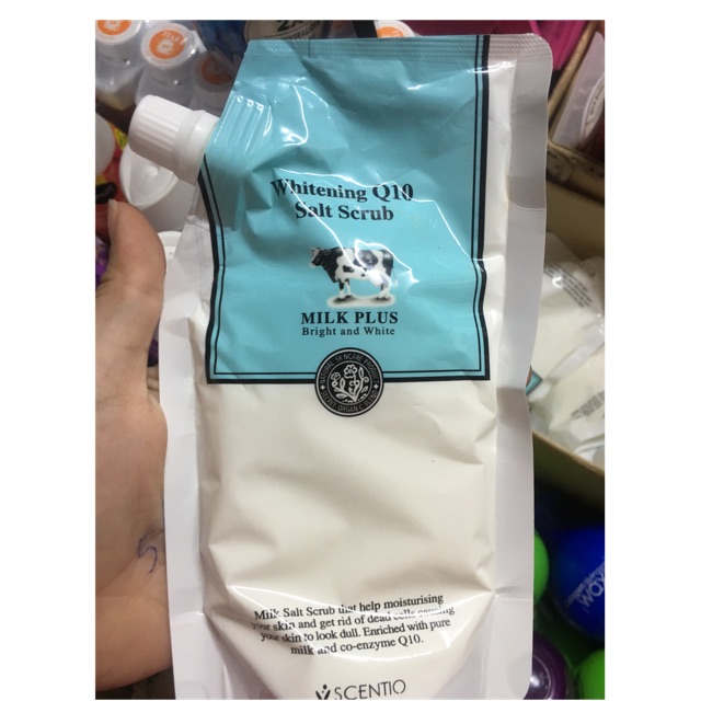 Muối Tắm Sữa Bò Trắng Da - Milk Plus Whitening Q10 Salt Scrub