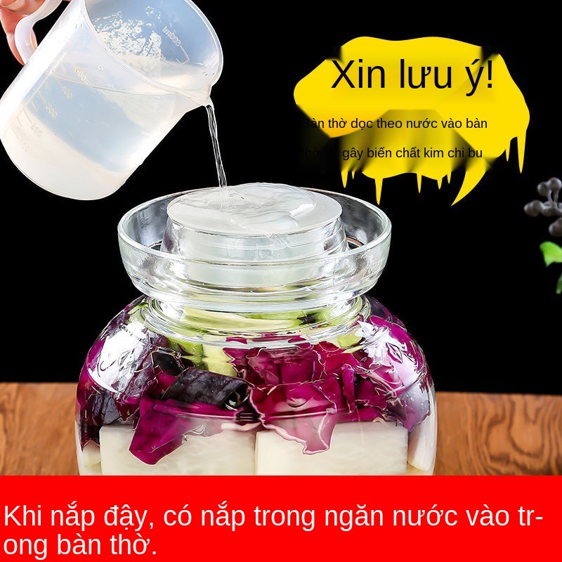 Hũ kim chi, dưa cải thủy tinh, đựng nước gia dụng chua Tứ Xuyên và ngập cực lớn