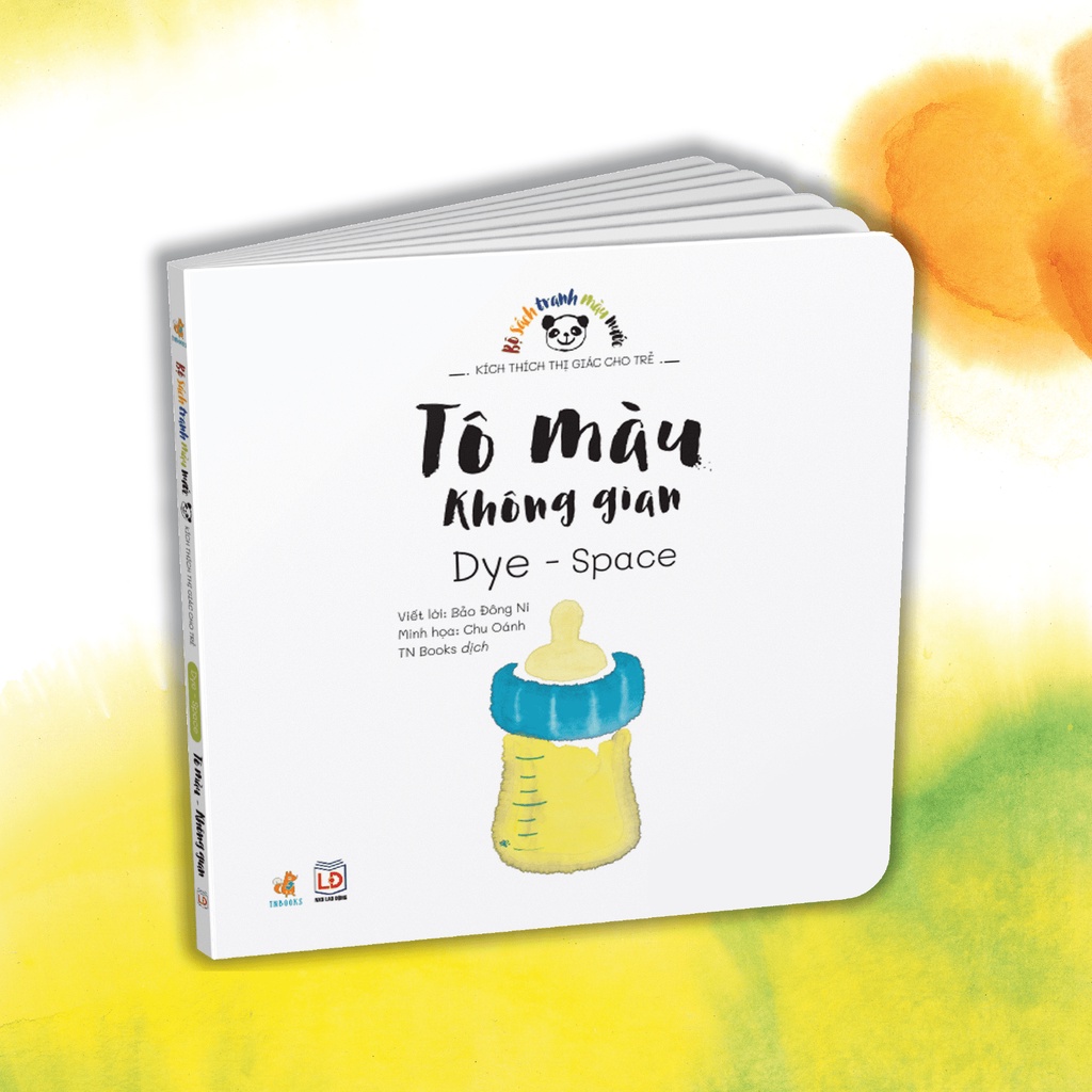 Bộ 4 Cuốn Sách Tranh Màu Nước Kích Thích Thị Giác Cho Bé - Sách Tương Tác Song Ngữ ( 0-3 Tuổi )