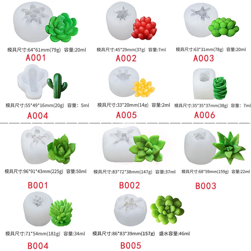 Khuôn Silicone Tạo Hình Làm Xà Phòng Hình Cây Xương Rồng Ba Chiều DIY