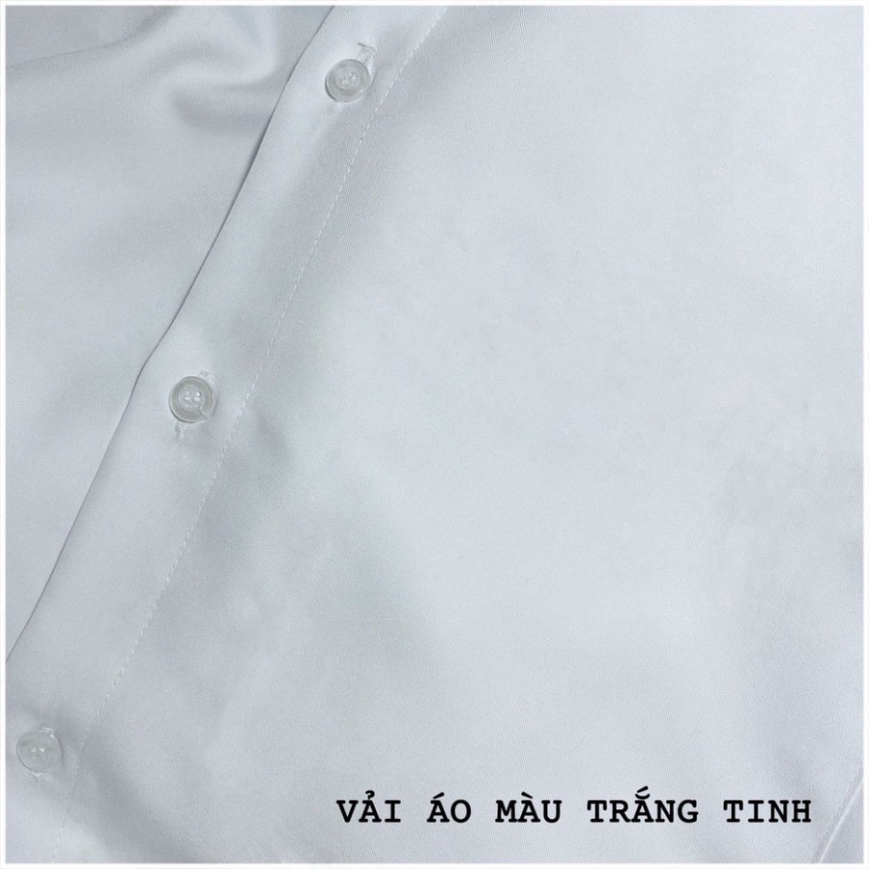 Áo sơ mi nam nữ dài tay Unisex Basic TRƠN Form rộng màu trắng và đen Chất cotton lụa mịn mát Bigsize,Áo sơ mi unisex SM1