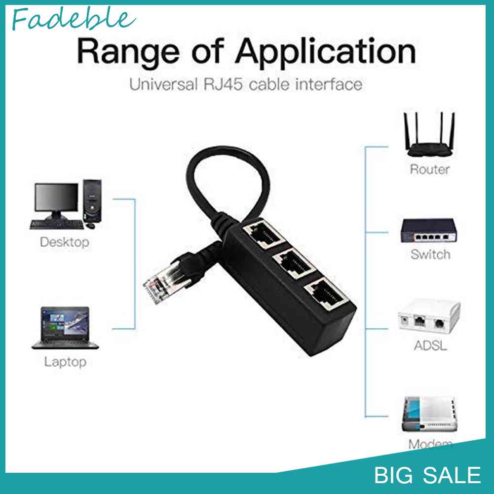 Cáp Chia Mạng RJ45 1 Đầu Dương Sang 3 Đầu Cái Cat5 Cat5e Cat6 Cat7