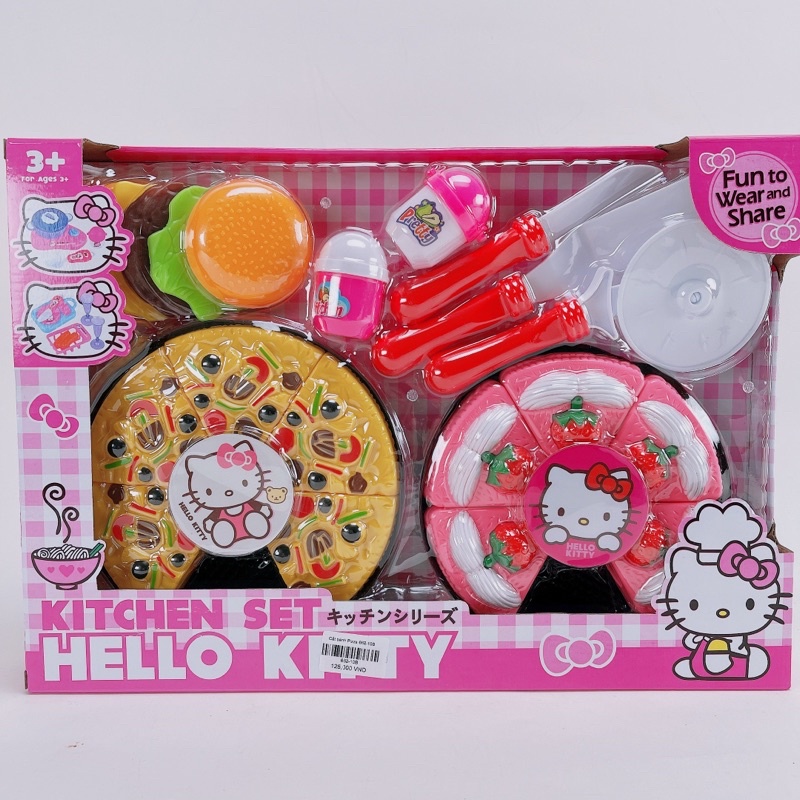 🍕XẢ KHO🍕Bộ Đồ Chơi Cắt Bánh-Cắt Pizza Hình Hello Kitty Cho Bé Cực Yêu