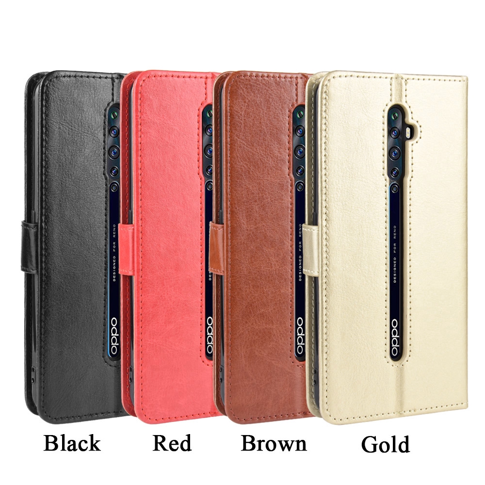 Bao da điện thoại trơn màu có khe giữ thẻ cho OPPO Reno 2Z/2F | BigBuy360 - bigbuy360.vn