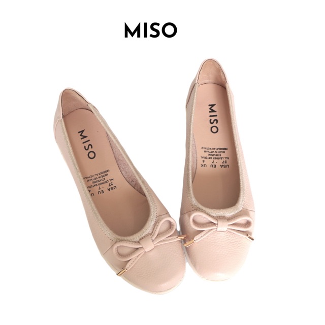 Giày búp bê nữ basic da thật đế thể thao phối nơ M1005 | BigBuy360 - bigbuy360.vn