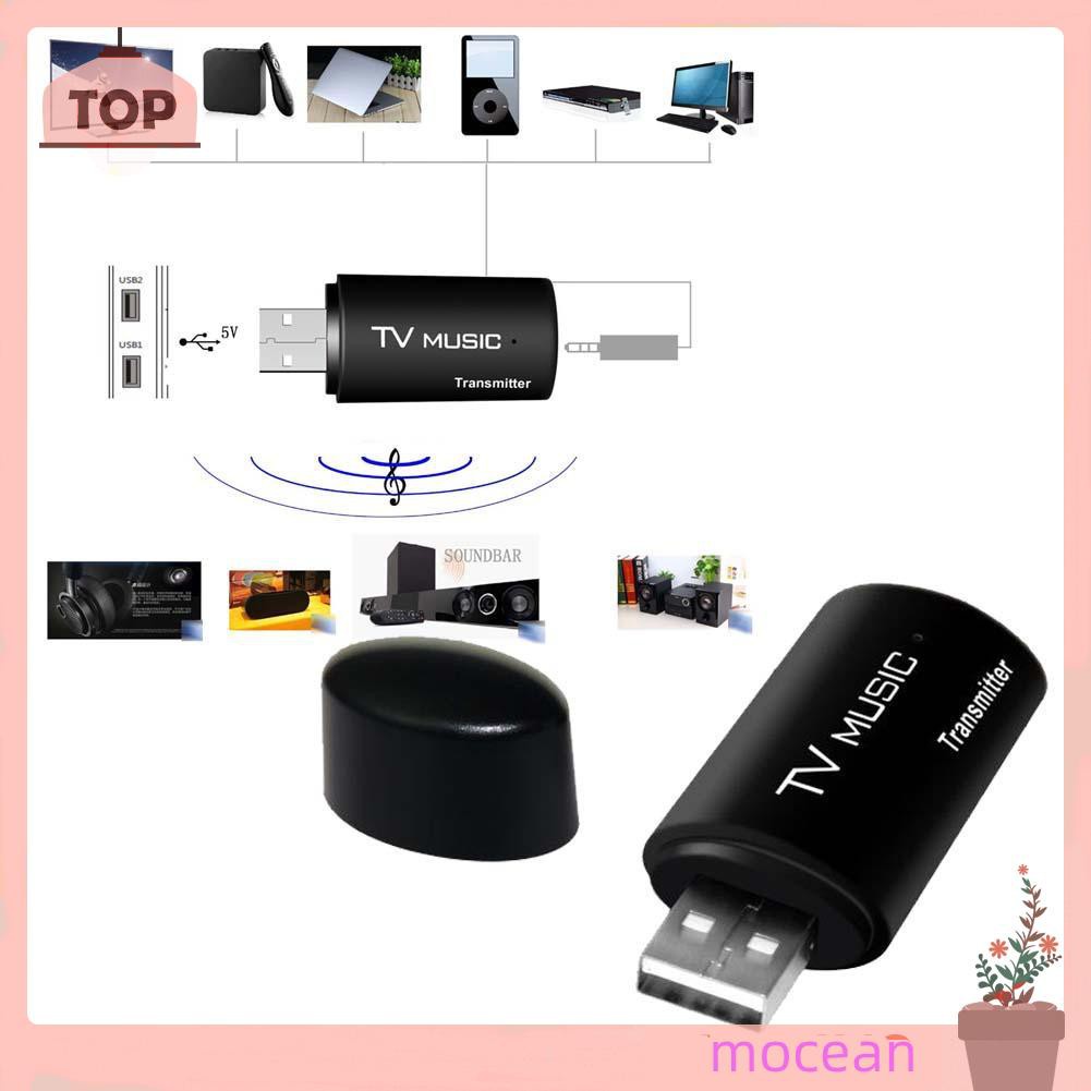 Mocean USB Bluetooth Stereo Audio Transmitter 3.5mm Music Dongle Adapter for TV PC