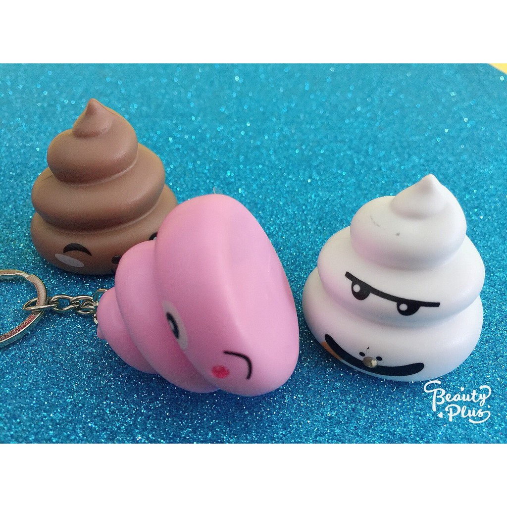 💩💩💩 Móc khóa phát sáng đèn Led hình cục Shit nhiều màu ngộ nghĩnh-Móc khoá phát sáng hình cục cứt dễ thương.
