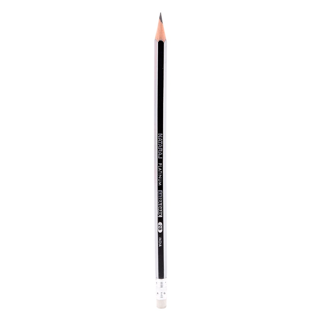 Hộp 12 Bút Chì Gỗ 2B + 1 Chuốt Nataraj Platinum Extra Dark