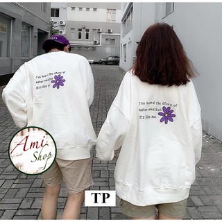Áo dài tay hoa chữ unisex