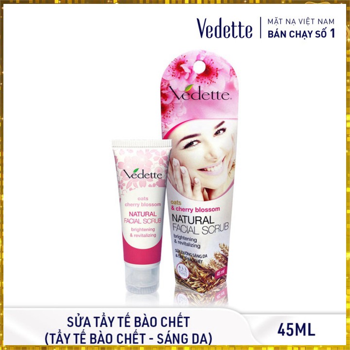 🥭 SỮA DƯỠNG SÁNG DA VÀ TẨY TẾ BÀO CHẾT HOA ANH ĐÀO 45ml VEDETTE