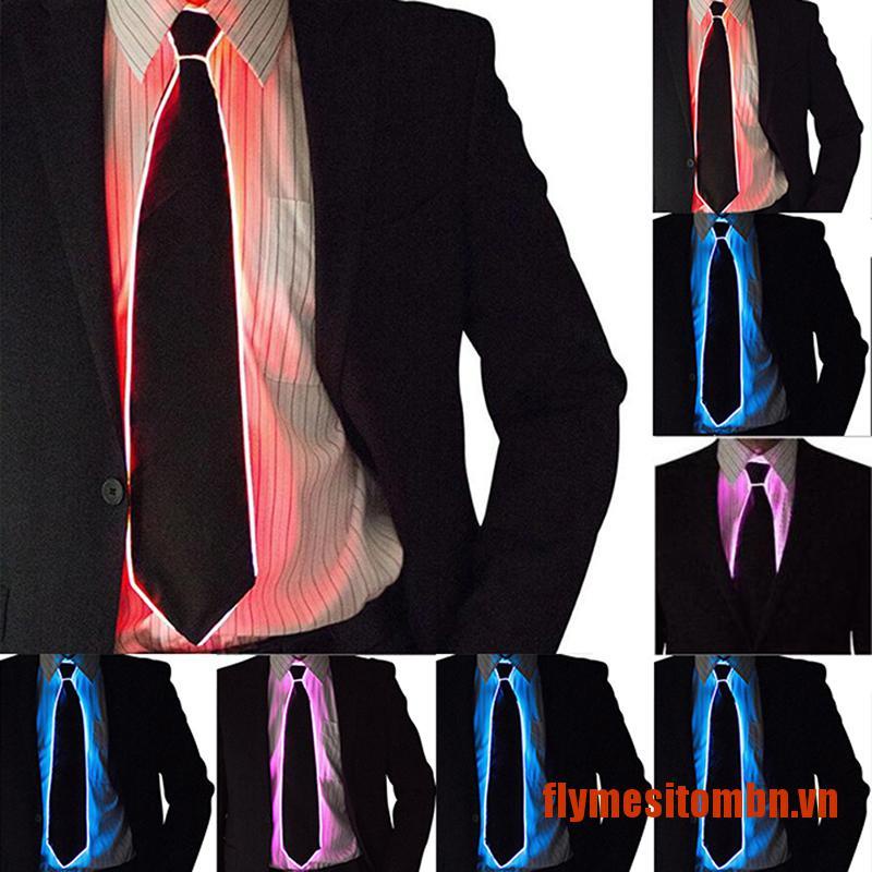 SITOM 1Pc Men Glowing Tie EL Wire Neon LED Luminous Party Luminous Light Up Decor