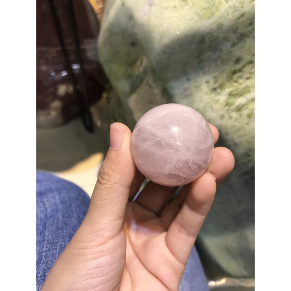 Bi cầu đá thach anh hồng tư nhiên | BigBuy360 - bigbuy360.vn