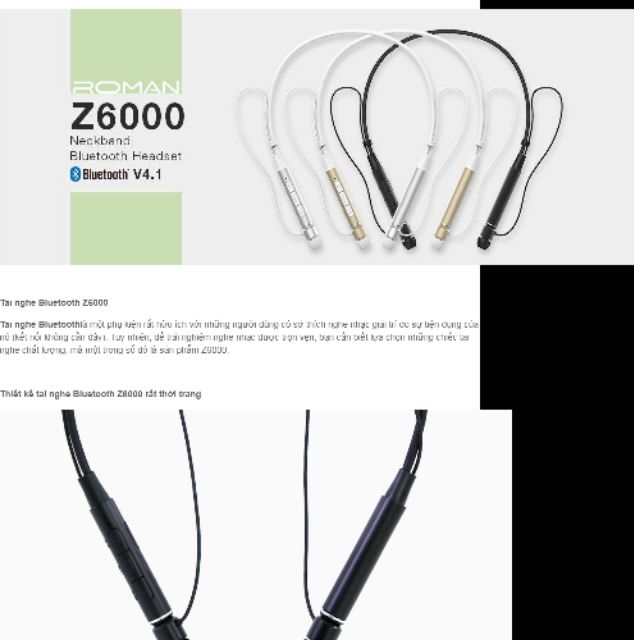 Tai Nghe Bluetooth Roman Z6000 Thể Thao - Phong Cách