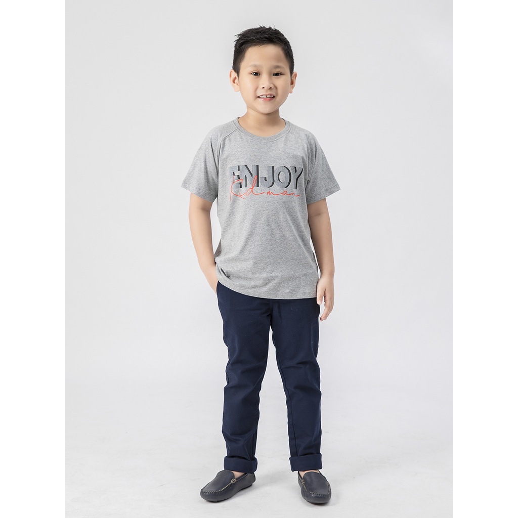 Áo thun cho bé nam ARISTINO - KIDMAN phom vừa vặn, 100% cotton mềm mại, thấm hút tốt - DTS007S1