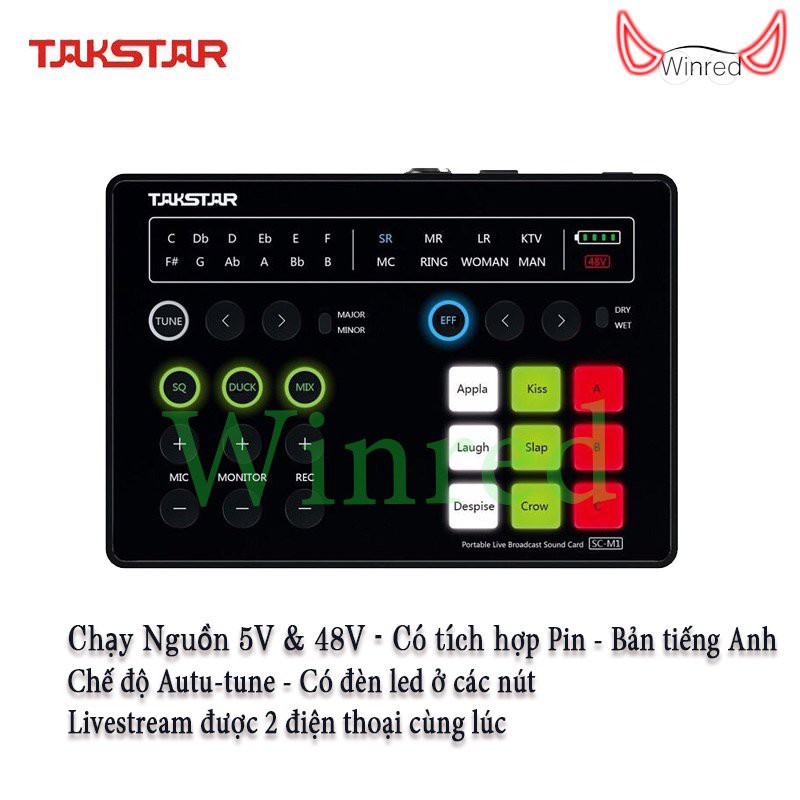 Sound card SC M1 hỗ trợ karaoke và livestream cho cách dòng mic thu âm từ 5V và 48V ♥️♥️