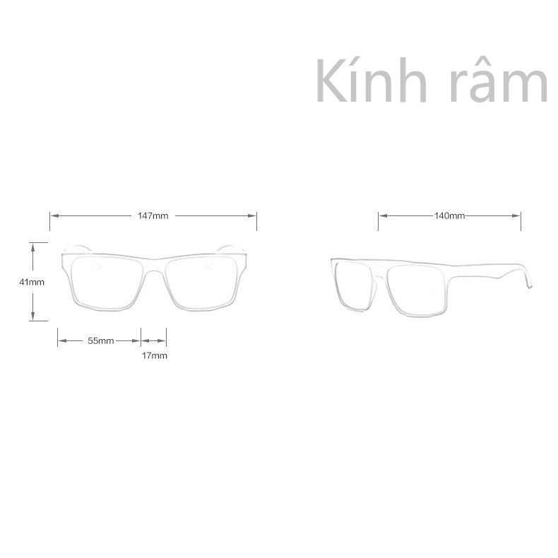 Kính mát tròng vuông phản quang cho nam và nữ